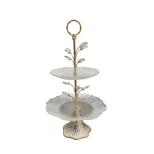 Botanical Crystal 2-Tier Serving Platter