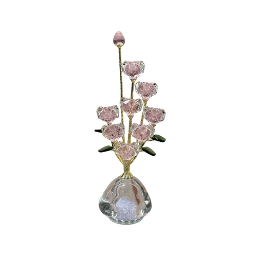 Rose Quartz-Tone Crystal Bouquet Showpiece
