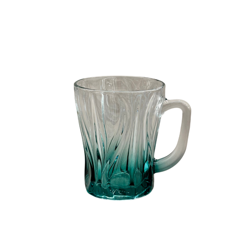 Emerald Teal Flame-Textured Glass Set of 6