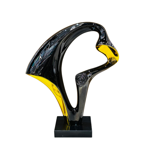 Eclipse Abstract Black & Gold Sculpture