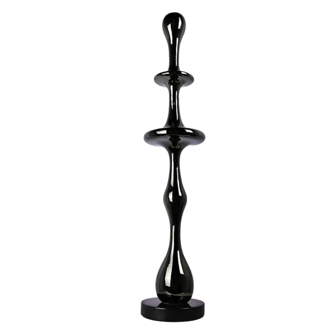 Abstract Black Totem Sculpture