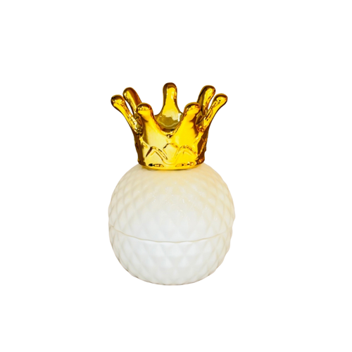 Vintage Spherical Ceramic Crown Trinket Box