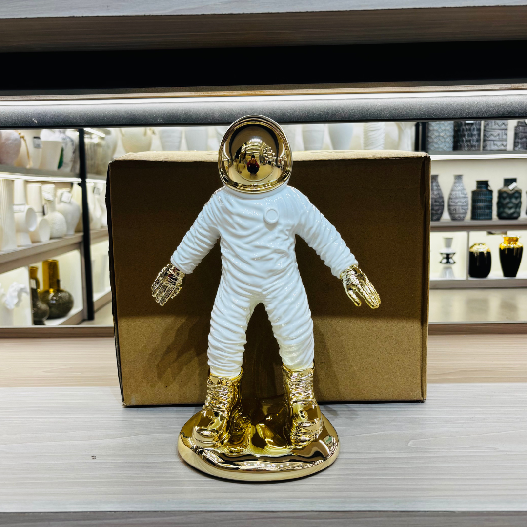Astronaut Figurine with Gold Accents