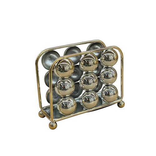 Modern Gold & Silver Metallic Rectangular Napkin Holder