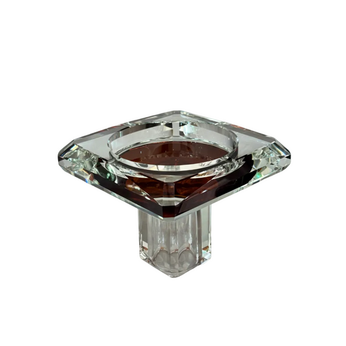 Imperial Square Cut Bowl with Amber Base Accent