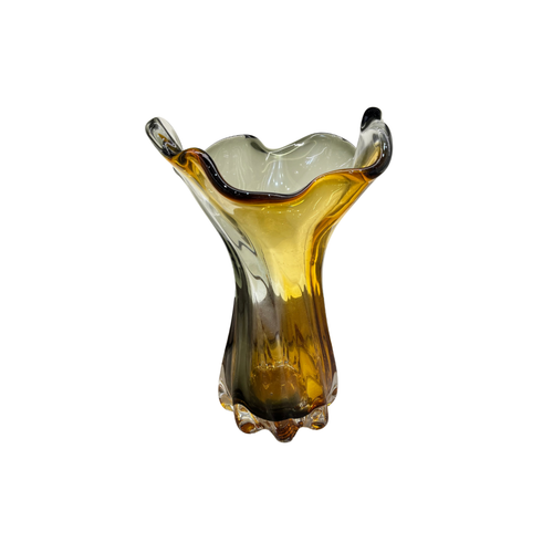 Amber Wave Organic Glass Vase