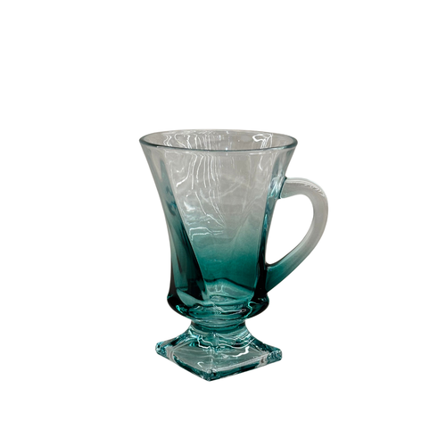 Deep Ocean Teal Swirl Cocktail Glass Set of 6