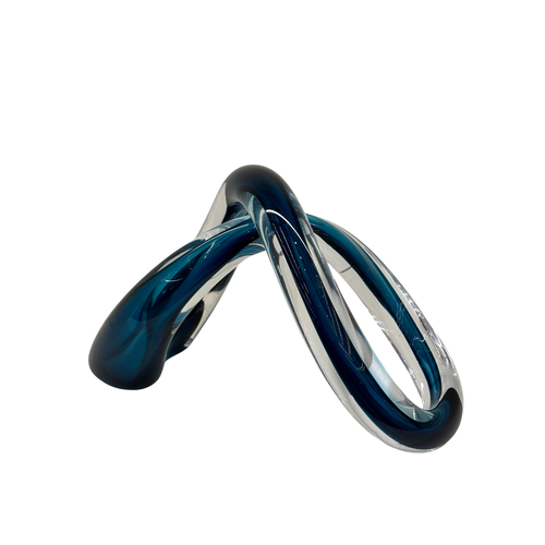 Ocean Blue Twisted Glass Knot Showpiece