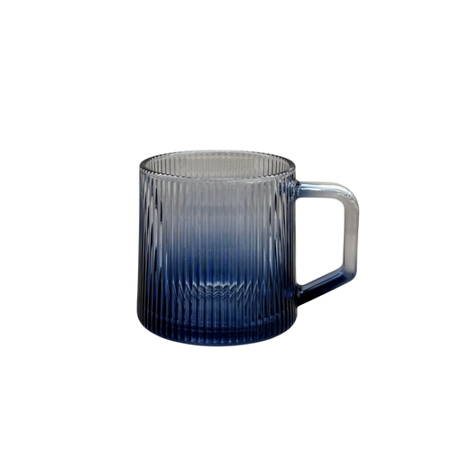 Cobalt Blue Ribbed Glass Set of 6