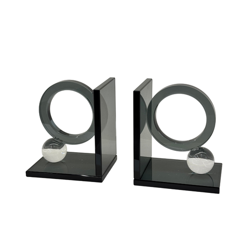 Orb & Ring Architectural Glass Bookends
