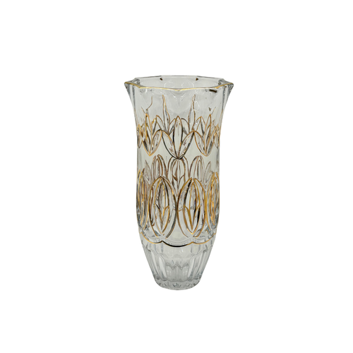 Botanical Petal Cut Crystal Glass Vase