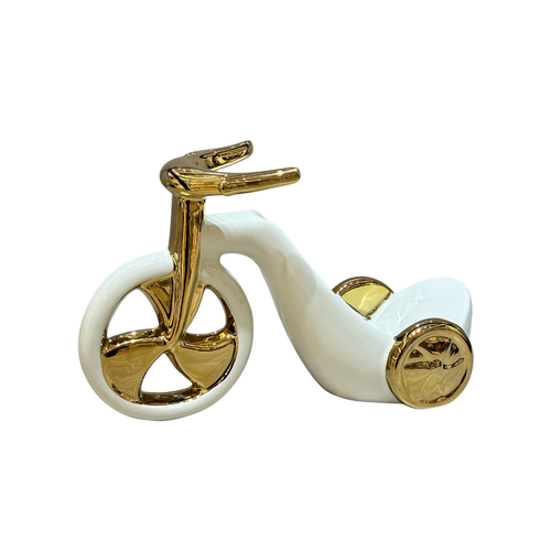 Elegant Tricycle Sculpture in Ivory & Gold