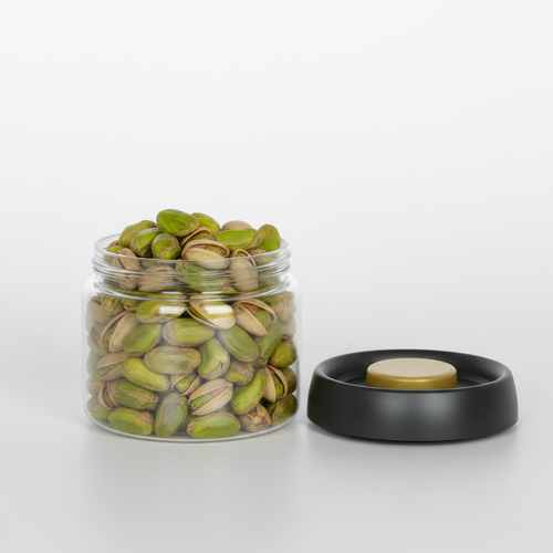 Modern Airtight Glass Storage Jar with Vacuum Press Lid