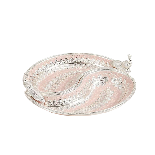 Royal Peacock Dual Serving Platter Blush Pink