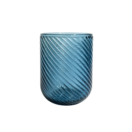 Elegant Ocean Blue Spiral Swirl Glass Set 6 Piece (250 ML)