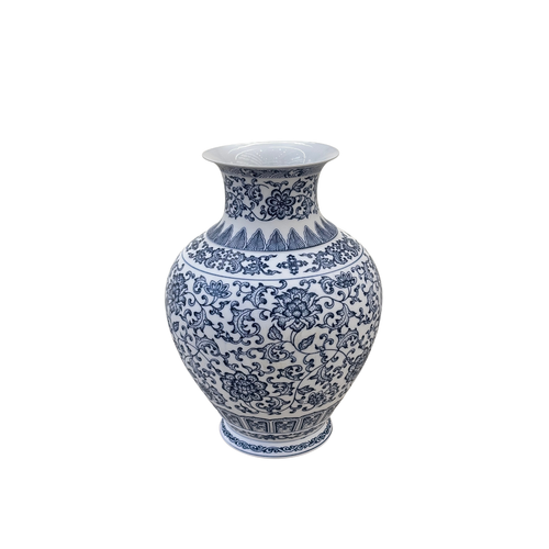 Heritage Blue and White Ovoid Temple Vase