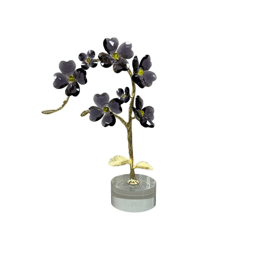 Modern Crystal Orchid Branch Showpiece