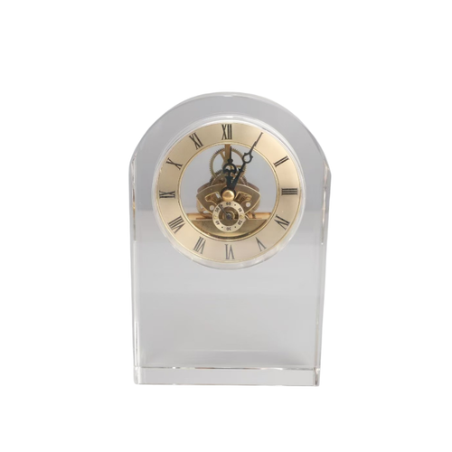 Elegant Crystal Arch Mantel Clock