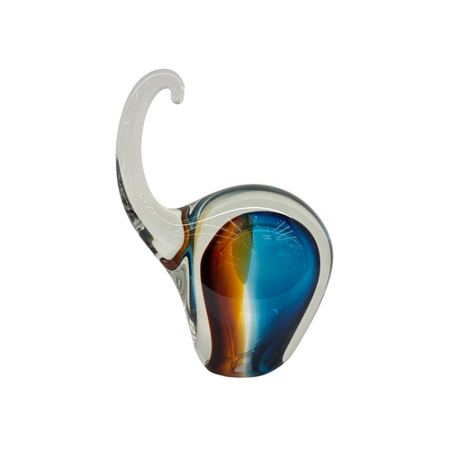 Ocean & Amber Glass Elephant Sculpture