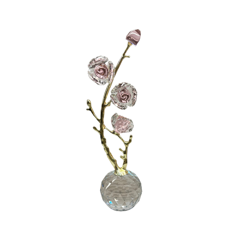Rose Quartz-Tone Crystal Blossom Branch
