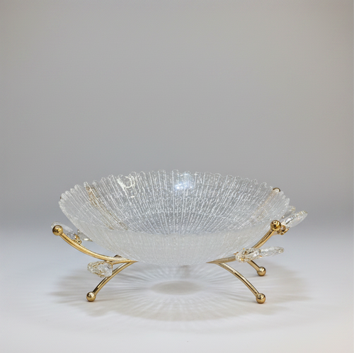 Luxe Textured Fruit Platter with Gold Branch Stand