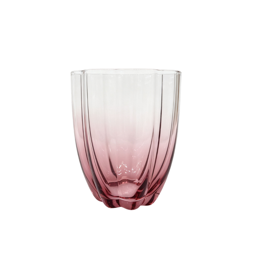Rosé Ombré Ribbed Glasses Set of 6 (350 ML)