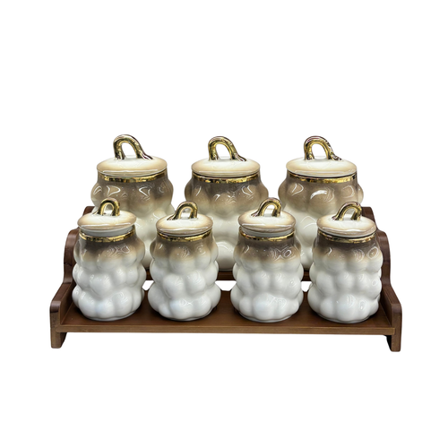 Modern Bubble Texture Ceramic Spice Container Set