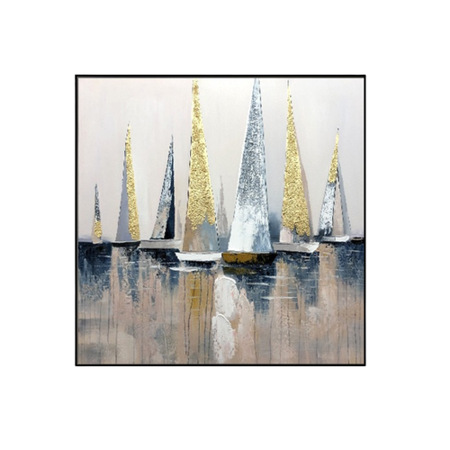 Golden Regatta Abstract Framed Wall Art