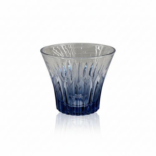 Luxury Blue Sculpted Bourbon & Cocktail Glass Set of 6