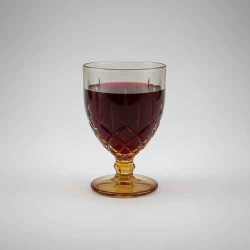 Vintage Inspired Stemmed Water & Wine Glass Set of 3