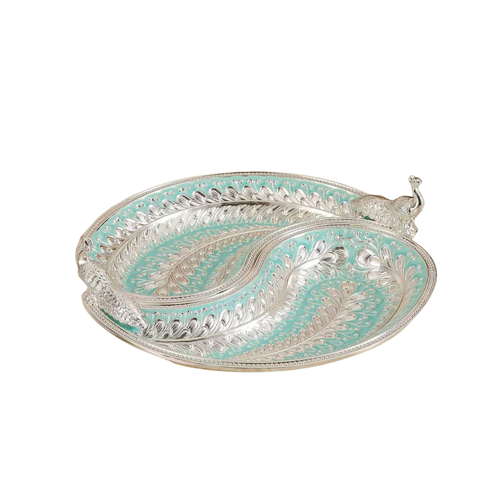 Silver Plated Peacock Divided Serving Platter