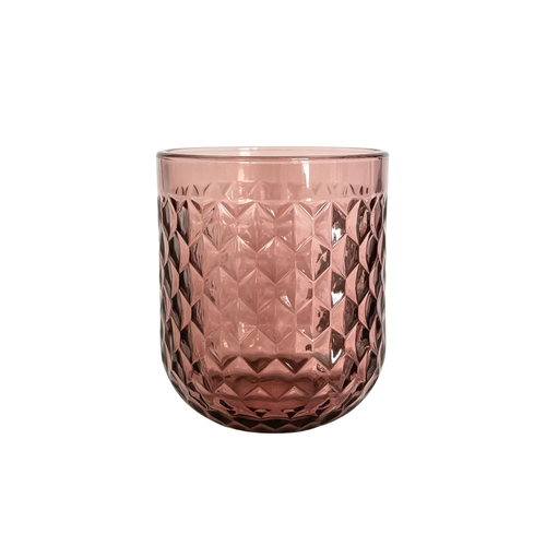 Smoky Rose Diamond Cut Glass Set 6 Piece (250 ML)