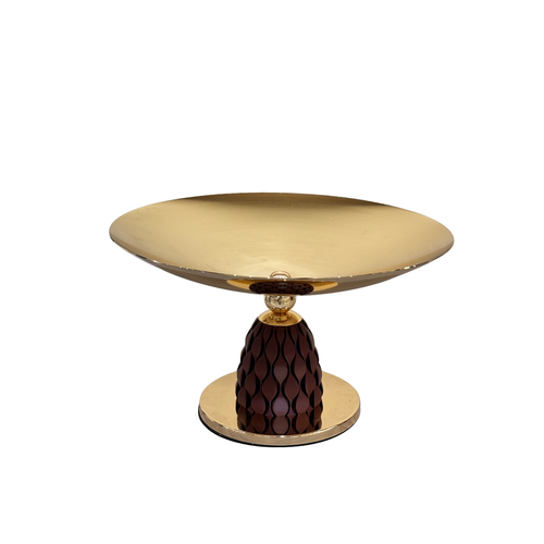 Crown Gold Centerpiece Platter with Dark Accent Base