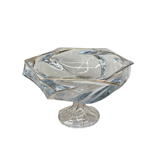 Elegant Gold-Accented Hexagonal Centerpiece Bowl