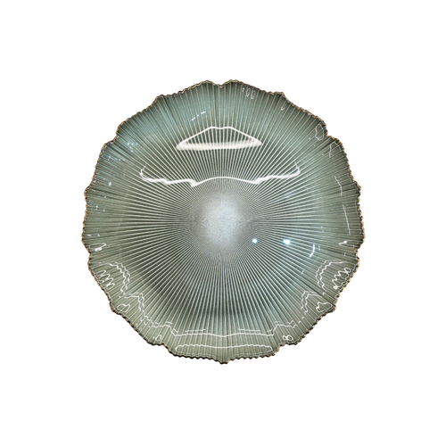 Imperial Gold Rimmed Textured Lotus Plate Set 6 Piece