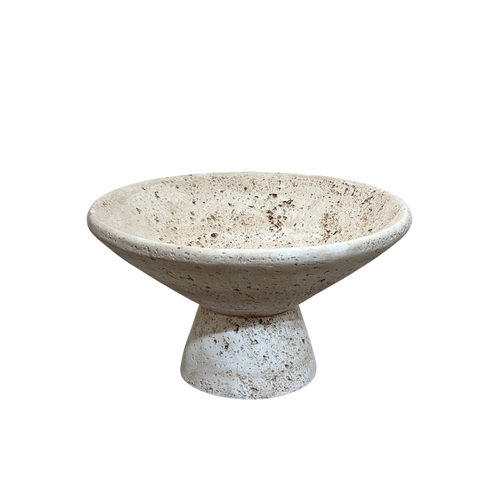 Elegant Travertine Textured Display Bowl