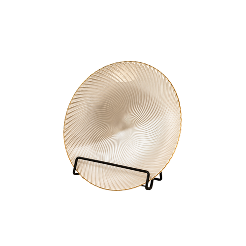 Luxury Champagne Gold Glass Plate Set 6 Piece