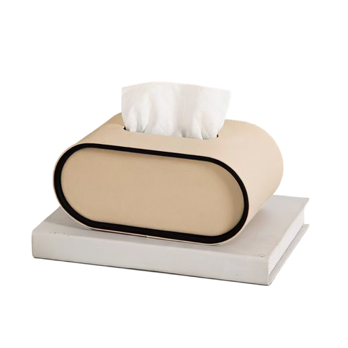 Modern Cream Textured Tissue Box Cover