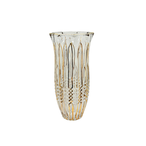 Modern Gold Arch Cut Glass Vase