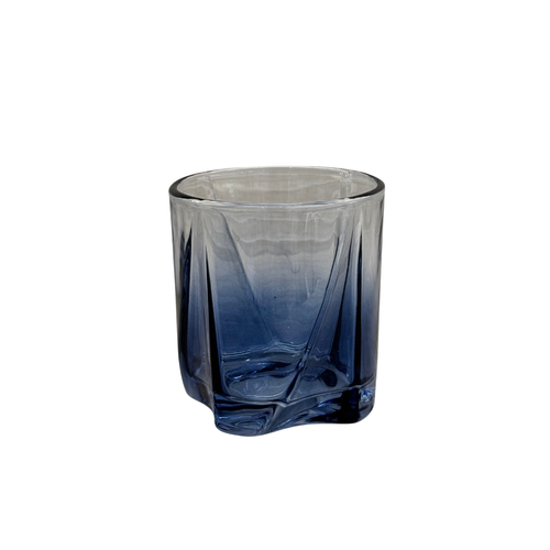 Elegant Sapphire Blue Rocks Glass Set of 6