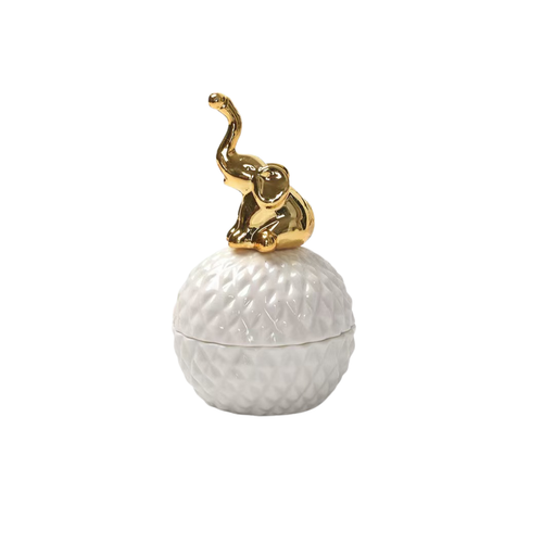 Imperial Spherical Ceramic Elephant Trinket Box
