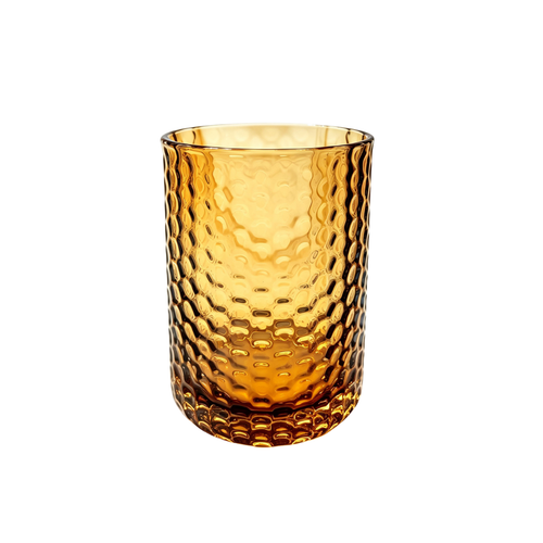 Honey Amber Honeycomb Glasses Set 6 Piece (500 ML)