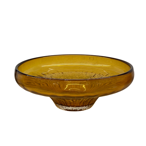 Modern Warm Amber Glass Centerpiece Bowl