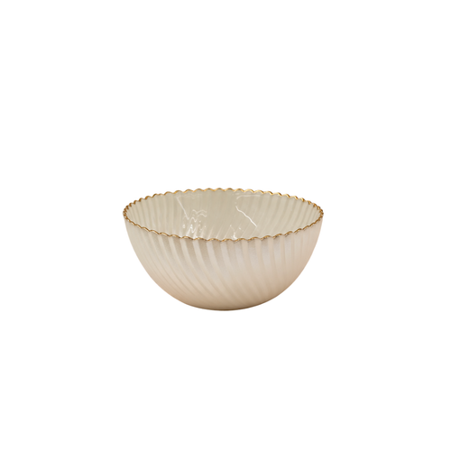 Elegant Opal Pearl Glass Serving Bowl Set 6 Piece
