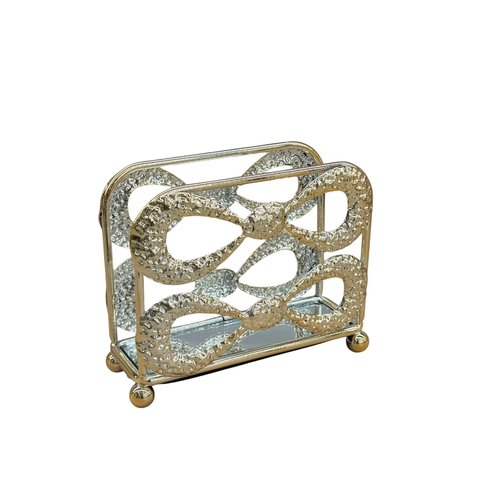 Modern Hammered Loop Metal Napkin Holder