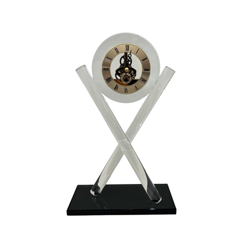 Cross-Pillar Crystal Desk Clock
