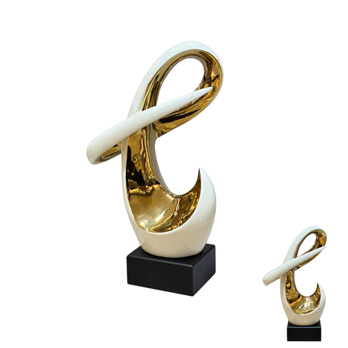 Abstract Helix Ivory & Gold Sculpture