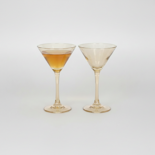 Amber Tinted Martini Glasses Set of 6