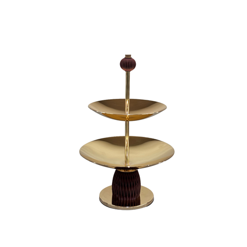 Crown Gold 2-Tier Dessert Stand & Centerpiece Tower