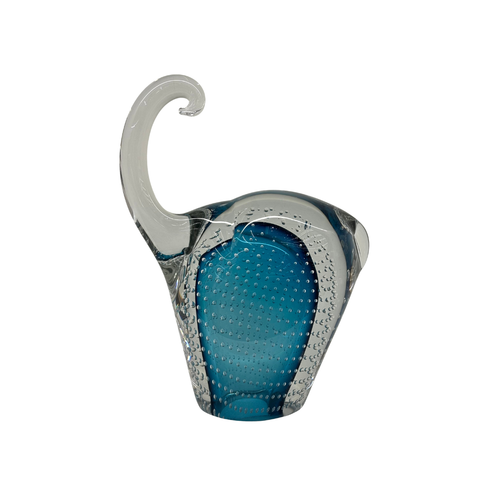 Ocean Blue Bubble Glass Elephant Figurine